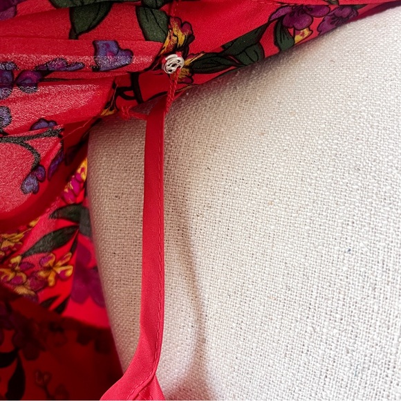 Nanette Lepore Bright Red Floral Belted Dress - Picture 10 of 15